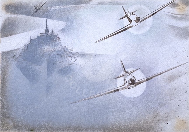 Spitfires over Mont St. Michel, c1944
