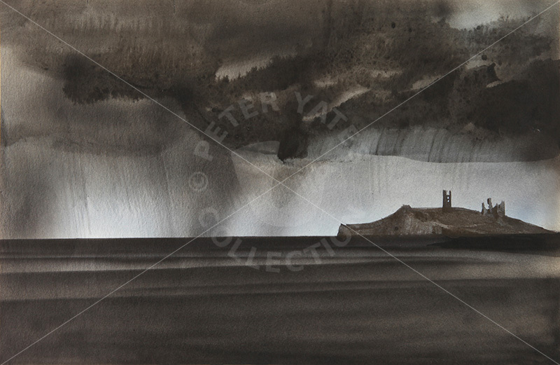 Dunstanburgh Storm, 1956 painting by Peter Yates (1920-1982)